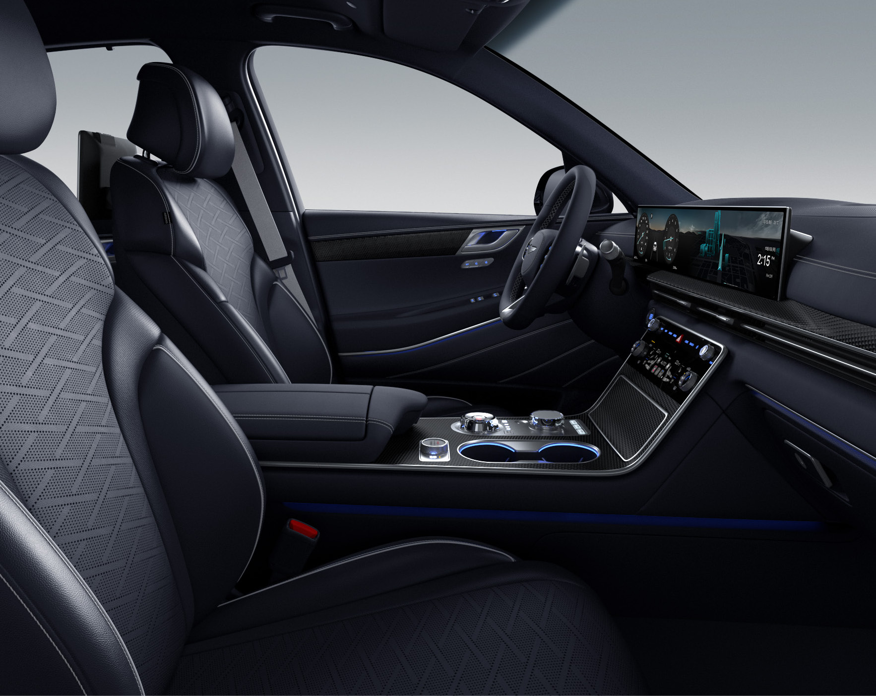 GV80 Coupe 내장 색상 쿠페 디자인Ⅰ_울트라마린 블루 모노톤(그레이 스티치) 8