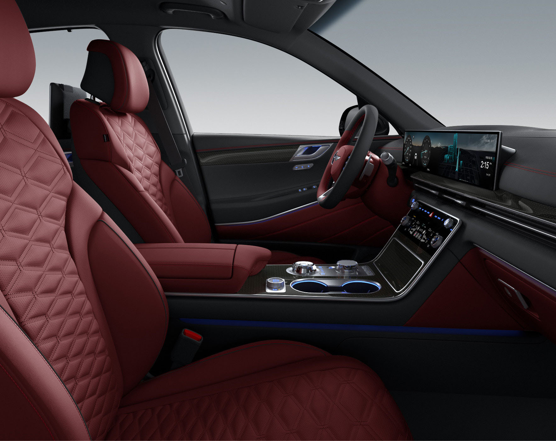 GV80 Coupe 내장 색상 쿠페 디자인Ⅱ_옵시디언 블랙 세비야 레드 투톤(레드 스티치) 5