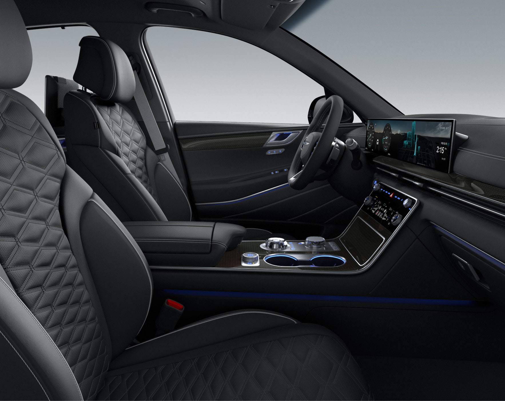 GV80 Coupe 내장 색상 쿠페 디자인Ⅱ_옵시디언 블랙 모노톤(그레이 스티치) 7