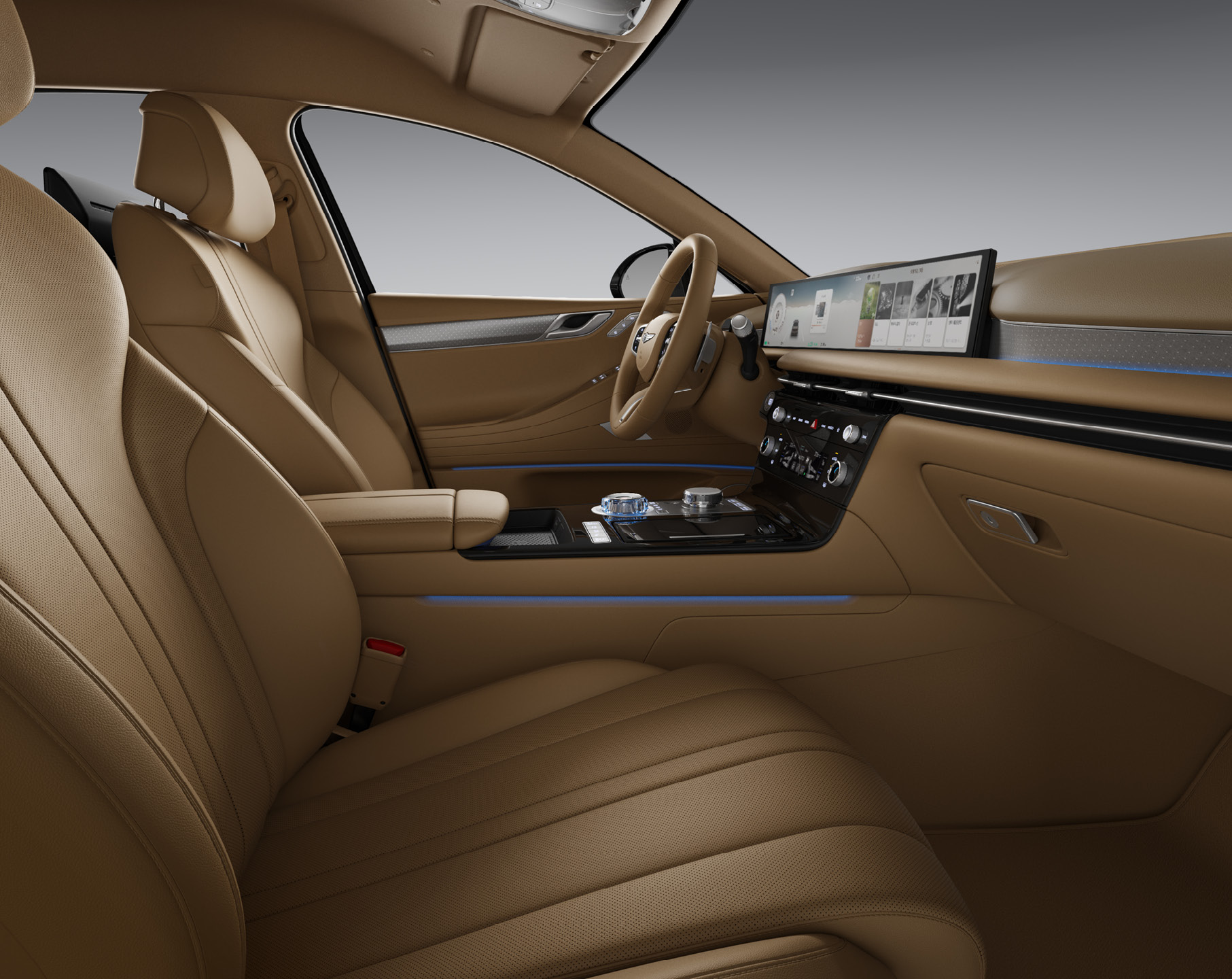Electrified G80 F/L 내장 색상 스탠다드_에크루 카멜 모노톤 3