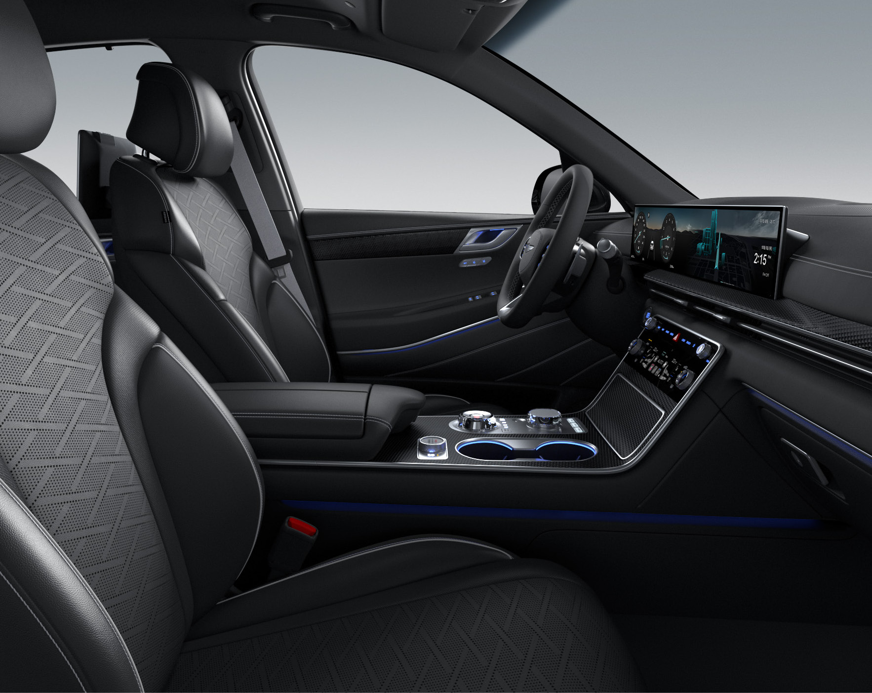GV80 Coupe 내장 색상 쿠페 디자인Ⅰ_옵시디언 블랙 모노톤(그레이 스티치) 6
